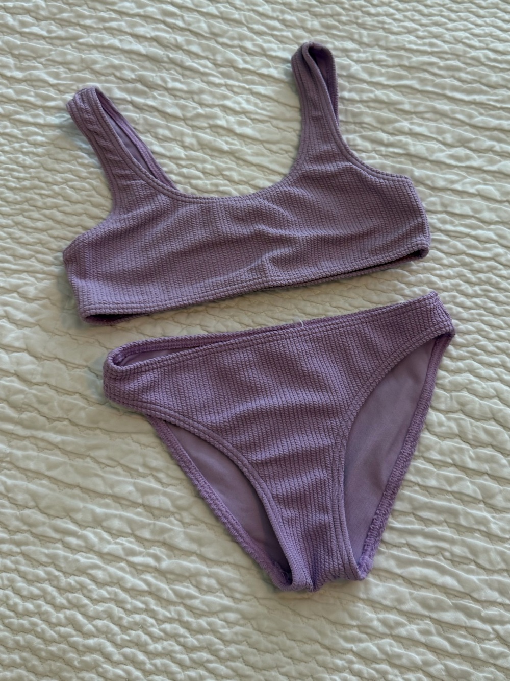 Roxy Girl 🌺, Lavender Textured Bikini, Size 10